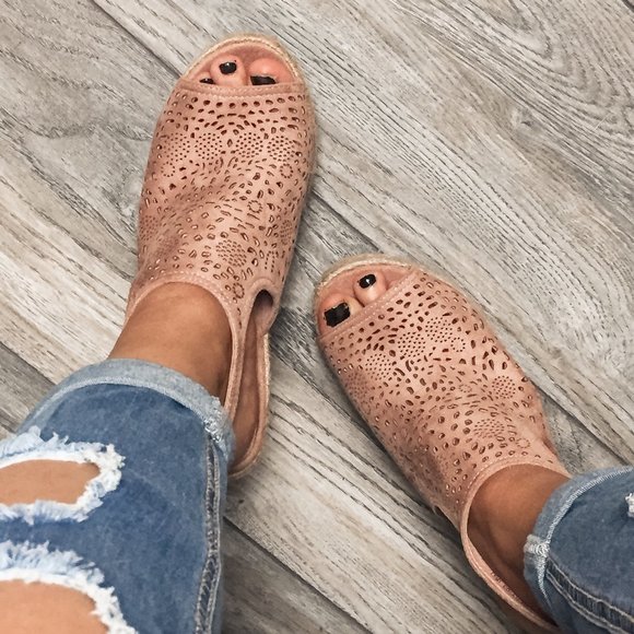 Mauve Sling Back Wedge - Picture 4 of 4